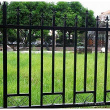 Yard Ornamental Black and White Wrought Iron Palisade Fence